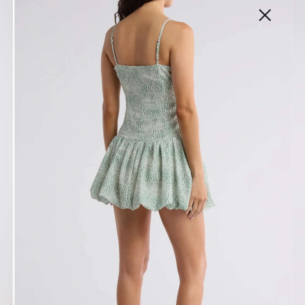 Lush Green Corset Bubble Hem Minidress - Picture 2 of 9
